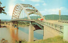 Postcard West Virgina Fort Henry Bridge Ohio River Wheeling WV 1955