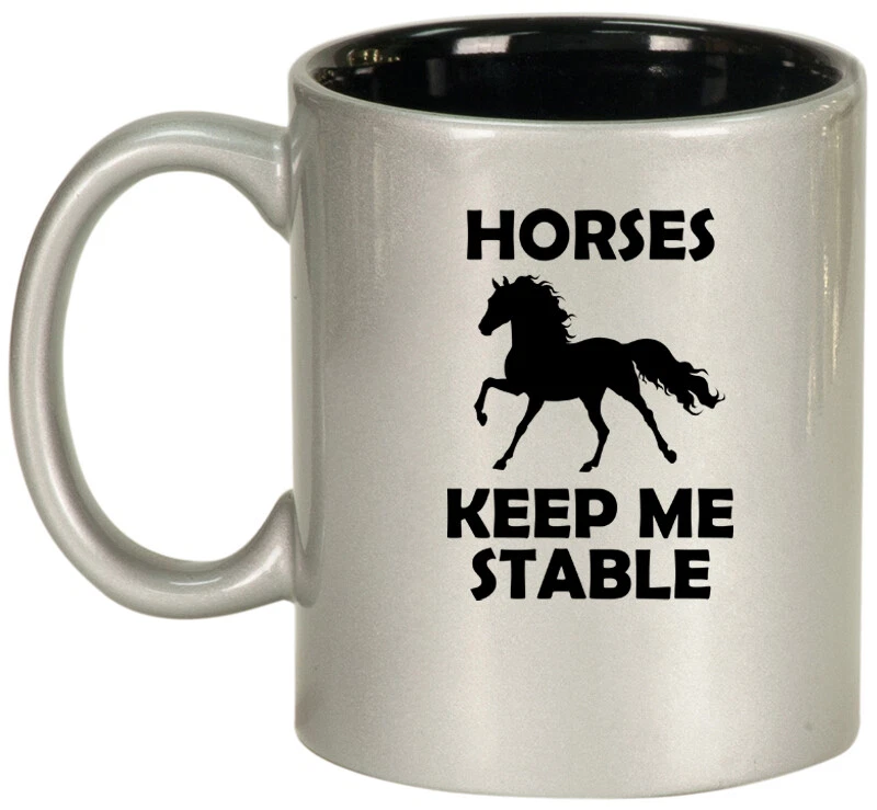 Caneca de café de cerâmica para cavalos Keep Me Stable - Imagem 1 de 1