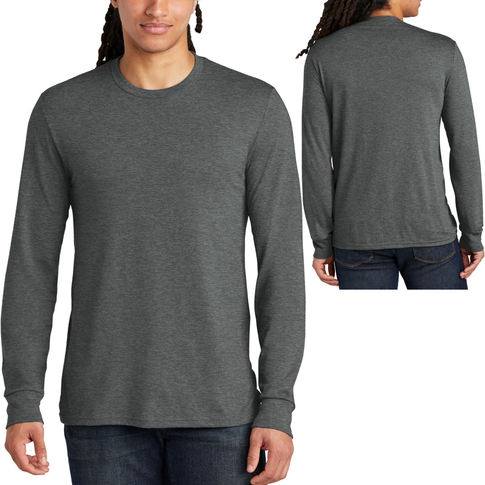 Camiseta Para Hombres Manga Larga Tri Mezcla Brezo Escarchado Premium Cuello Redondo Camiseta S-4XL NUEVA Foto 1 de 1