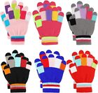 Colourful Stripe Winter Gloves, Full Finger Grip, Knitted Kids Magic Gloves