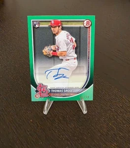 2025 Bowman Thomas Saggese Autographed Rookie Card Green 46/99 - Picture 1 of 2