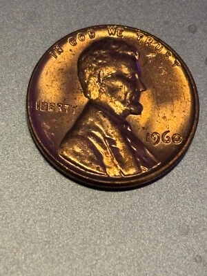 1960 Lincoln Penny No Mint Mark - Errors On Top Rim, "L&W" On Edge - Image 1 of 4