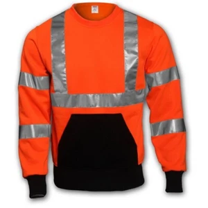 Tingley S78029 Job Sight Hi-Vis orangefarbenes Sweatshirt mit Rundhalsausschnitt Klasse 3 Größe Small - Bild 1 von 3