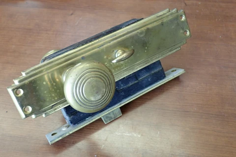ANTIQUE SARGENT ENTRY MORTISE LOCKSET w/ Keys & Trim Complete Push Buttons MINT Cover