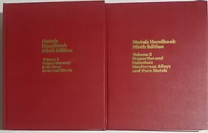 Metals Handbook 9th Ed Vol. 1 & 2 Irons & Steels Nonferrous Alloys Pure Metals - Picture 1 of 3