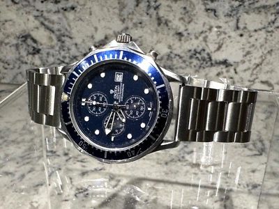 Reloj CROTON CRONÓGRAFO CUARZO Cara Azul Hecho en Japón Necesita Batería Foto 1 de 4