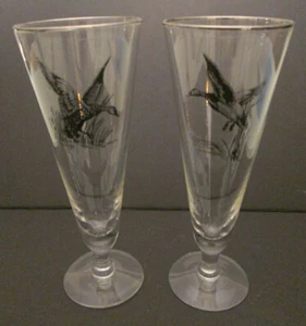 Paar Vintage Carwin Pilsner Biergläser - Spielvögel/Enten - Bild 1 von 8