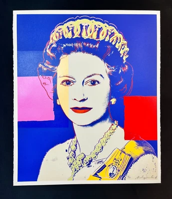 Andy Warhol Reina Isabel II 337 Firmado Edición Limitada Serie 1985 25.5"x28" Numerado Foto 1 de 4