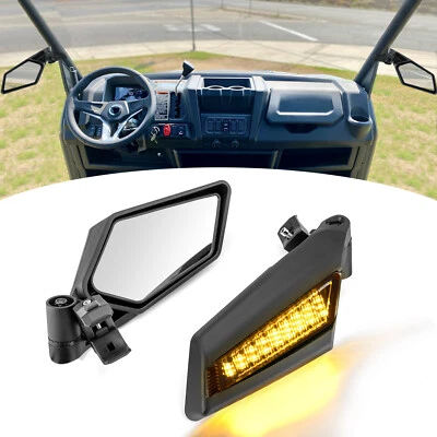 Upgraded Side Racing Mirrors W/LED Lights For Can Am Maverick R Maverick X3 MAX - Image 1 of 4