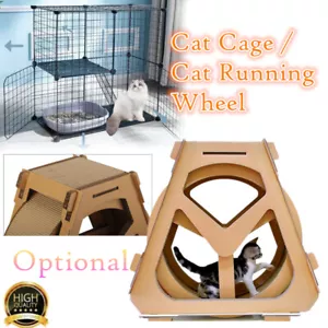 Cat Running Wheel / Cat Wire Cage Exercise Treadmill Pet Furniture Climbing Toys - Picture 1 of 19