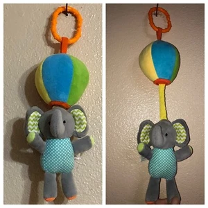 Platex Baby Pull-down Elephant Hot Air Balloon Wiggler Vibrates Infant Toy Plush - Picture 1 of 11