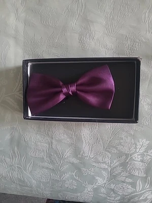 Satin Purple Bow Tie - Image 1 of 2