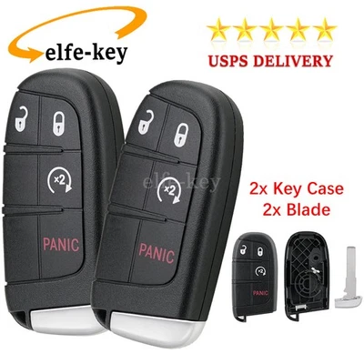 2 Carcasa Llavero Arranque Remoto para Jeep Renegade Compass Fiat 500X 2015-2022 Foto 1 de 4