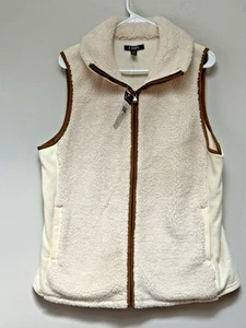 NWT Chaps Ralph Lauren Sherpa Shearling Plush Fleece Zip Up Vest Womens XL - Bild 1 von 8