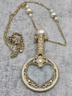Colleen Lopez "Mis cosas favoritas" corazón lupa collar imitación perla Foto 1 de 4