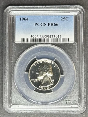 1964 Proof Washington Quarter PCGS PR-66, Buy 3 Items, Get $5 Off! - Image 1 of 2