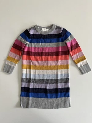 Vestido Suéter GAP Niñas Talla XS 4-5 Arco Iris Rayas Manga Larga Hilo Brillo  Foto 1 de 4