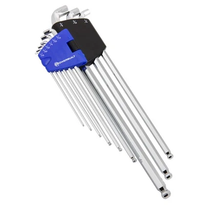 Powerbuilt 9 Piece SAE Stubby Long Arm Hex Key Wrench Set - 240099 - Image 1 of 4