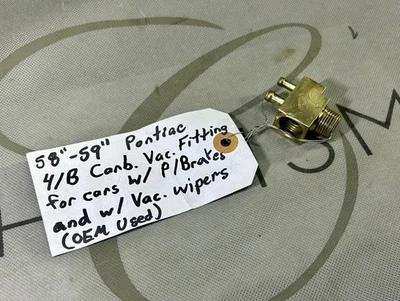 Pontiac 1958 4/B carb. AJUSTE PARA FRENOS P. Y ASPIRADORA. LIMPIADORES (USADOS OEM) A+ A+ Foto 1 de 4