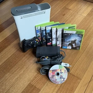 Microsoft XBOX 360 Console Bundle 20GB White - 7 Games HALO CRYSIS GTA V FIFA - Picture 1 of 22