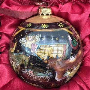 Ne'Qwa Arte Navidad 4" Adorno "Pesebre" por Artista Susan Winget Belén - Imagen 1 de 20
