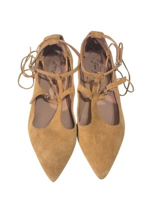 Zapatos planos de cuero Free People Isabelle con cordones gamuza Italia talla 39 EE. UU. 8-8,5 Foto 1 de 4