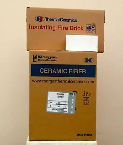 Kit de forja 2600F manta de fibra CeraChem 1x12x24 y (2) ladrillos cortafuegos K26 9x4,5x2,5 - Imagen 1 de 10