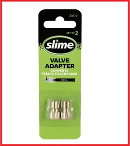 Slime Bicycle Tire Valve Adapter Presta to Schrader (Standard 2 Pc) - Picture 1 of 4