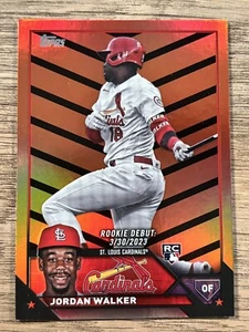 2023 Topps Update Series - Rookie Debut Orange and Black #US122 Jordan Walker RC - Picture 1 of 2