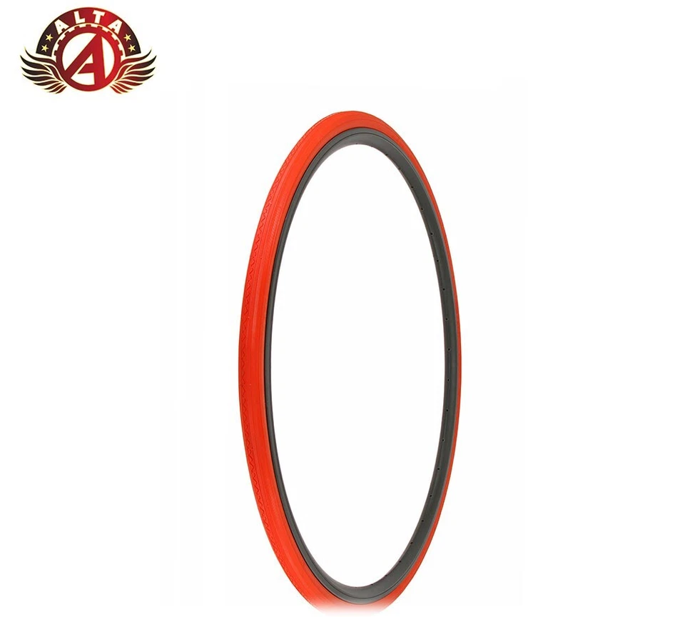 ALTA BICYCLE WIRE BEAD 700 x 28c PNEU VERMELHO LEVE BANDA DE RODAGEM LISA RÁPIDA. - Imagem 1 de 2