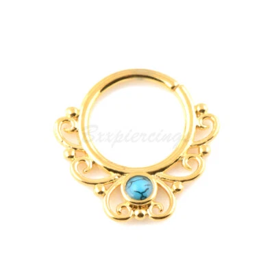 Aro espaciador de retención de anillo DAITH clicker de tabique de latón calibre 1,3 mm 8 mm (5/16") Foto 1 de 2