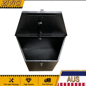 870Lx500Wx450Hmm Black Heavy Duty Aluminium Caravan Trailer Top Open Tool Box - Picture 1 of 8