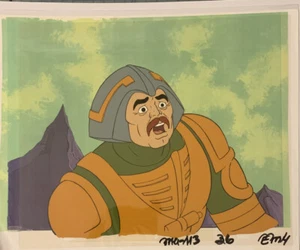 He-Man Masters of the Universe Animation Cel Man At Arms Coa/ Copy Bg / - Picture 1 of 2