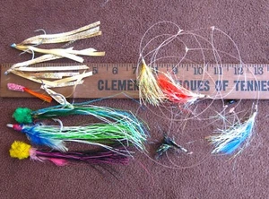 Lot of 10 Fishing Trailer Hooks with Artificial Feather: Mixed Brand/Size/Cond!! - Picture 1 of 3