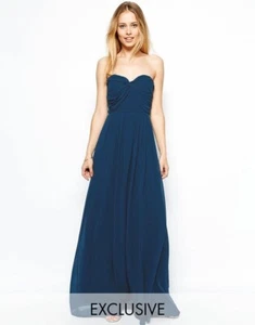 Jarlo Woman Teal Blue Bandeau Maxi Dress UK10 RUR38 US6 RRP £85 - Picture 1 of 4