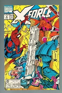 X-FORCE COMIC #4    SPIDER-MAN & JUGGERNAUT  NOV. 1991  COMIC GRADES AS 9.4 - Picture 1 of 3