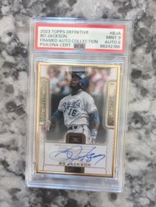 POP 1 🔥 2023 topps definitive Bo Jackson #D/30 Framed Auto #BJA Card PSA 9  - Picture 1 of 2
