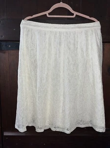 ABERCROMBIE & FITCH.New/Tag.Cream Lace Skirt.lined.UK L.Holiday. - Picture 1 of 20