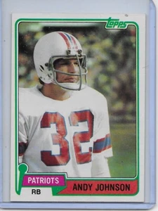 1981 Topps #472 Andy Johnson New England Patriots - Imagen 1 de 2