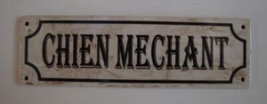 Plaque De porte Chien mechant Style francais Porcelaine - Foto 1 di 2