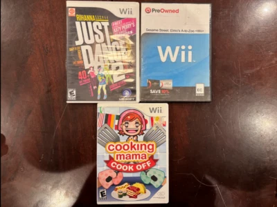 3 Juegos Wii, Elmo's A-to-Zoo, Just Dance 2, Cooking Mama Cook Off (R JD) Foto 1 de 2