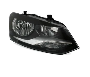 Right Headlight for Volkswagen Polo 6R 2009 2010- VP1492P Clear Glass Black LHD - Picture 1 of 2