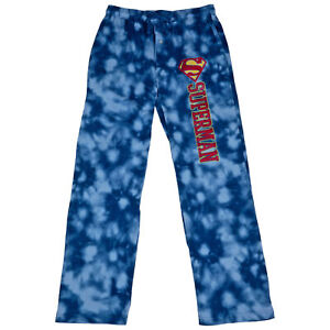 Superman Logo Tie-Dye Pajama Pants Blue