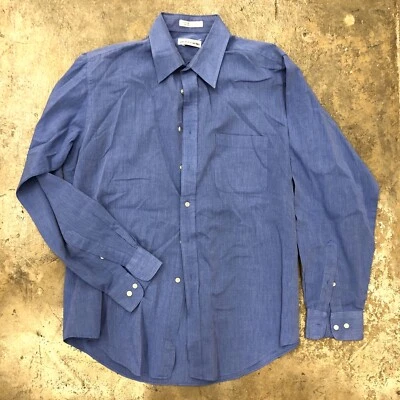 Рубашка на пуговицах Pierre Cardin синяя карьерный рабочий воротник с длинным рукавом 16 34/35 - Изображение 1 из 4