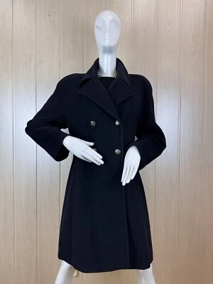Escada Elements Angora Wool Blend Navy Coat Size 40 - Image 1 of 4