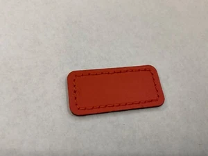 NEW Tumi Extra Small 2.0” x 15/16” Leather Monogram Patch - SOLID CORAL - Picture 1 of 3