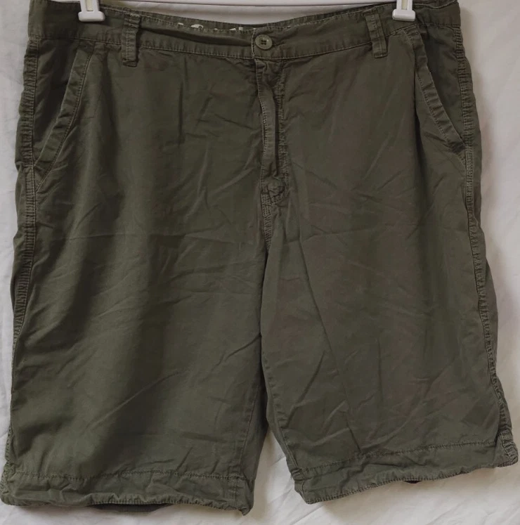 Stone Touch Mens 40x12 Green Relaxed Khaki Chino Grunge Cotton Outdoors Shorts - Image 1 of 4