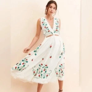 Farm Rio Tukan besticktes Midikleid Cutout ärmellos S - Bild 1 von 8