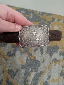 Ariat Boys Straight Rope Buckle Embossed Brown Leather Belt 30 Inch A1301002 - Picture 1 of 8