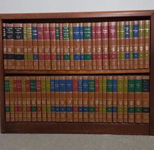 Britannica Great Books Complete Set #1-54 + 1965 Book (Leather, 1952, Vintage) - Foto 1 di 7